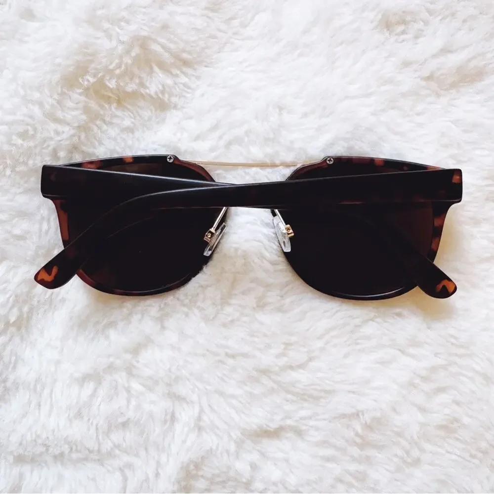 Ansel Tortoise Brown Bold Round Sunglasses